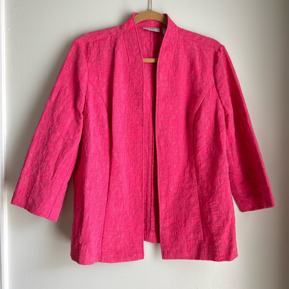 Chico's Vibrant Pink Open-Front Blazer